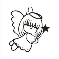 a little angel with stars on her wings