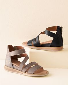 Our sleek and sporty wedge sandals are ready to go anywhere, and look especially good when paired with a linen skirt or athleisure pants. We gave them an edgy back zip and elastic gussets for ease, and crafted them in Spanish leather or suede. Exclusive. Back zip. Open round toe. Leather-wrapped footbed. Man-made sole. Spain. Crossover Sandals, Athleisure Pants, Cork Sandals, Comfy Sandals, Chic Sandals, Womens Summer Shoes, Garnet Hill, Linen Skirt, Sport Sandals