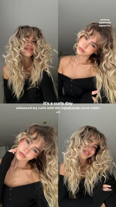 Millane Friesen Curly Hair, Millane Hair, Millane Friesen Hair, Easy Casual Hairstyles, Summer Blonde Hair, Blonde Curly Hair, Long Hair Tutorial, Haircuts For Wavy Hair