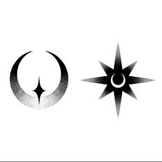 two black and white logos with the letter o in it's middle one has a star