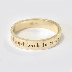 "This finely handcrafted 14K solid gold engravable ring is made completely of 14K solid gold and is thick enough to customize with setting gemstones or engraving any words or phrases on the outer or inner surface. Perfect for stacking. ♦ Band Height: approximately 3mm ♦ Inner Band Thickness: 1.35mm ♦ Metal Finish: High Shine Polish ♦ This design is available in Rose, White and Yellow 14K Gold ♦ Our inventory is limited on Etsy. You can find more quantities and unique designs by vising our websit Engagement Style, Rose Gift, Eternity Band Ring, Handcrafted Rings, Engagement Ring Styles, Eternity Band, Handmade Wedding, Engraved Rings, Eternity Bands