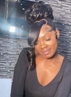 Prom Hairstyles Updos, Frontal Wig Hairstyles, Sew In Hairstyles, Bridal Hair Inspiration, Braids Hairstyles Pictures, 90s Hairstyles, Hair Ponytail Styles