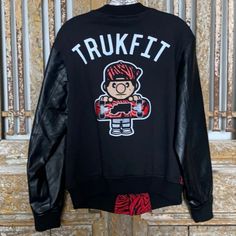 Nwt Trukfit Zebra Print Red & Black Varsity Jacket Sz 5 Black Letterman Jacket, Black Varsity Jacket, Girls Puffer Vest, Puff Jacket, Letterman Jacket, Leather Sleeve, Snow Suit, Black Kids, Pink Print