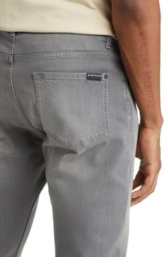 An updated take on 7 For All Mankind's Slimmy fit, these jeans boast a tapered leg and a generous amount of stretch that bounces back every time. 32 1/2" inseam; 11" leg opening; 10" front rise; 14 1/2" back rise (size 29) 58% cotton, 20% viscose, 14% modal, 7% polyester, 2% elastane Dry clean or machine wash, tumble dry Imported Fabric Gift Bags, Jean Grey, For All Mankind, 7 For All Mankind, Dry Clean, Slim Fit