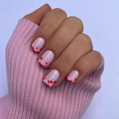 Gel Mani, Valentines Design, Elegant Nails, Mini Heart, Valentine's Day Nails, Aesthetic Hair, Trendy Nails, French Nails