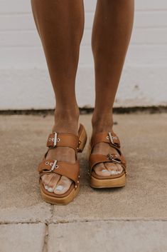 Chunky Leather Platform Sandal - Women's Summer Sandals | ROOLEE Chunky Platform Sandals, Wooden Heel, Chunky Platform, Plus Size Shopping, Orange Brown, Sandals Summer, Perfect Summer, Platform Sandals