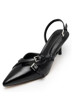 Cute black leather kitten heel slingback with buckles 

#kitten #heel #kittenheels #blackheel #slingback #fallfashion #y2k #trending #fashion Heels Closed Toe, Trending Fashion, Fashion Toys, Slingback Heel, Pump Dress