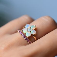 "Natural Opal Ring-Floral Opal Ring-Fire Opal Ring-Silver Opal Ring-14K Yellow Gold Opal Ring-Engagement Ring-Gift For her-Anniversary Ring- Metal :- Silver-Gold Plated-Black-Rosegold Plated-White gold Plated-14K Solid Gold- \"\"\"\"Gemstone Size depends on the Ring Size.\"\"\"\" \"\"\"\"The Product you will receive may vary from the image as no two gemstone are similar and images cannot define exact product definitions. \"\"\"\" Shipping Policy:- I mainly use USPS, DHLE, PPS, UPS, FedEx for the shipping of goods depending on the amount and days that you have ordered. Usually under normal circumstances the standard delivery(USPS / OnPoint) take about 7-21 days to reach you . If you want the goods quicker you can always opt for express shipping which can deliver the parcel in 5-7 working da Yellow Gold Stackable Opal Ring For Promise, Stackable Opal Promise Ring In Fine Jewelry Style, Fine Jewelry Stackable Opal Promise Ring, White Gold Gemstone Promise Ring, Multi-stone Flower Wedding Ring, Anniversary White Gold Flower Ring With Gemstone, Wedding Flower Ring With Multi-stone, Wedding Multi-stone Flower Ring, White Ruby Ring In 14k Gold