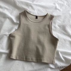 Lasaky - High-Waisted Sleeveless Stretchy Short Camisole for Layering Retro Crop Top, Blouse Tank Top, Y2k Aesthetic Outfits, Cropped Tops, Athletic Top, Solid Clothes, Slim Waist, Outfits Casuales, Aesthetic Outfits