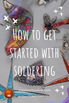 an assortment of pins with the words how to get started with soldering