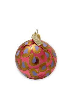 an ornament shaped like a ball on a white background