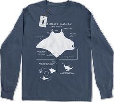 Marine Biology Shirts, Biology Shirt, Octopus Gift, Nautical Sweater, Science Illustration, Shark Lover, Henderson Nv, Manta Ray, Scientific Illustration