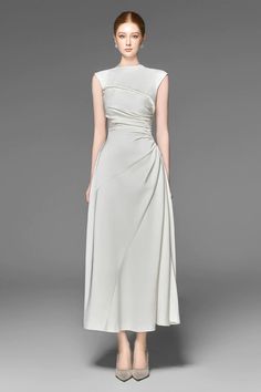 Buy Lexie A-line Draped Silk Blend Midi Dress at the lowest price in United States. Check reviews and buy Lexie A-line Draped Silk Blend Midi Dress today. Vietnam Dress Fashion, Sunday Brunch Outfit, Mean Blvd, Midi Dress Formal, Elegant Dresses Classy, Life Tips, Beauty And Lifestyle, Classy Dress, Fancy Dresses