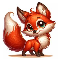 a cute little fox with big eyes