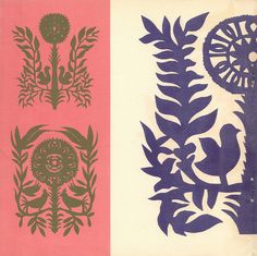 an image of three different designs on the same page as well as one with flowers and leaves