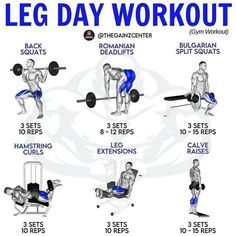 a poster showing how to do the leg day workout