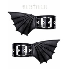 Black Gothic Bracelets With Bat Wings Pair Of Cuffs | Restyle Bracelets Goth, Jewelry Goth, Gothic Jewellery, Gothic Bracelet, Gothic Shop, Gothic Shoes, Wing Jewelry, Jewelry Gothic, Wing Shoes