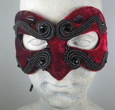 Red Mens Masquerade Mask//Masquerade by leopardsleap on Etsy Masquerade Mask Red Velvet, Luxury Red Masquerade Mask, Red Masquerade Mask, Red Masquerade, Mask Masquerade Ball, Masquerade Party Decorations, Mens Masquerade Mask, Masquerade Ball Mask, Ball Mask