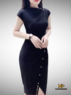 Luxury Fitted A-line Wrap Dress, Fitted Knee-length Faux Wrap Dress, Black Knee-length Bodycon Office Dress, Black Knee-length Wrap Dress For Evening, Chic Knee-length Bodycon Dress With Zipper Closure, Chiffon Midi Dress, Chiffon Long Sleeve, Modern Dress, Xl Dress