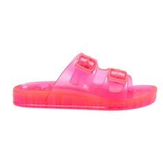 Slip-On Style Non-Skid Sole Manmade Upper And Outsole Casual Pink Slip-on Jelly Sandals, Pink Non-slip Summer Jelly Sandals, Pink Non-slip Slides For Beach, Beach Slide Jelly Sandals, Synthetic, Pink Non-slip Jelly Sandals For The Beach, Footbed Sandals, Water Shoes, Kids Shoes, Kids Shop