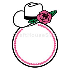 a cowboy hat and beaded necklace with a pink rose on the end of it