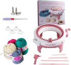 the knitting machine is set up to make knits and crochet projects for beginners