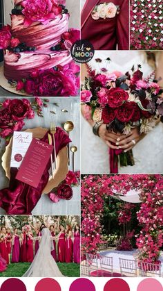 pink and red wedding color scheme