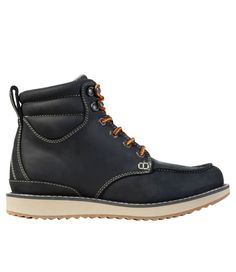 This lightweight moc toe boot provides superior running-shoe comfort while maintaining the durability and great looks of a favorite casual boot. Order regular shoe size. (For half sizes not offered, order up to next whole size). Suggested Sock: Midweight. Waterproof Nor'easter leather for weather and stain protection. Padded collar and gusseted tongue to keep out debris. Synthetic lining is moisture wicking and fast drying. Lightweight, molded EVA midsole and outsole for lightweight comfort. Mol Outdoor Work Lace-up Boots With Reinforced Moc Toe, Outdoor Work Boots With Vibram Sole And Moc Toe, Rugged Moc Toe Work Boots With Reinforced Stitching, Casual Moc Toe Work Boots For Outdoor, Goodyear Welt Moc Toe Lace-up Boots For Outdoor Work, Moc Toe Lace-up Boots With Reinforced Toe For Outdoor, Rugged Moc Toe Waterproof Boots For Outdoor Work, Rugged Waterproof Moc Toe Boots For Outdoor Work, Casual Moc Toe Moto Boots For Outdoor Work