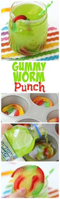 gummy worm punch recipe in a cup