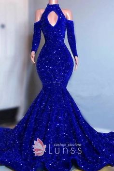 Royal Blue Mermaid Prom Dress, Wedding Reception Gowns, فستان زهري, Blue Mermaid Prom Dress, Glamorous Dress, Reception Gown, Long Sleeve Evening Gowns, Prom Dresses Long Mermaid