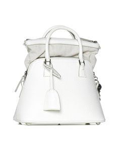 Body: 100% Calf leather Contrast: 79% Cotton, 15% Polyester, 6% Other fibers Lining: 100% Cotton White Calf Leather Satchel Shoulder Bag, White Calf Leather Shoulder Bag With Soft Leather, White Calf Leather Bag With Silver-tone Hardware, White Calf Leather Shoulder Bag With Removable Pouch, White Calf Leather Bag For Everyday Use, White Calf Leather Tote Bag, White Leather Satchel, White Textured Leather Bags, White Textured Leather Satchel