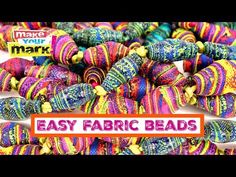 many different colored beads with the words make your mark easy fabric beads on top of them