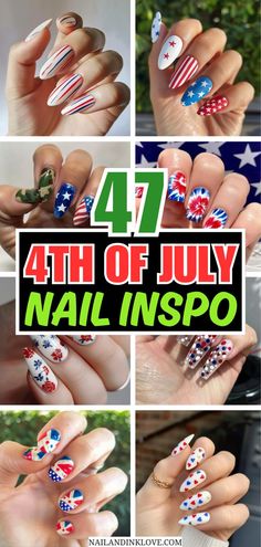 July 4th nails designs independence day Fourth Of July Nails Gel, 4th Of July Nail Art, American Flag Nails, Patriotic Nails Design, Purple Ombre Nails, Flag Nails