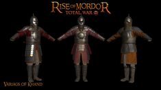 three armors are shown in this image