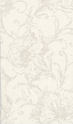 a white wallpaper with flowers on it