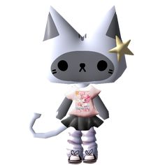 a cartoon cat with stars on its head is standing in front of a white background