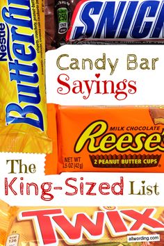 several different types of candy bars stacked on top of each other with the words sweetest twix