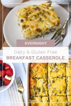 the breakfast casserole has been made with dairy and gluten free