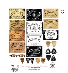 various types of guitar picks and labels