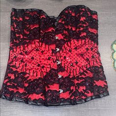 Real Corset 100% Steel Boning.Gorgeous Nwt Size 26 Red Lace Corset For Party, Red Lace Party Corset, Red Elegant Formal Corset, Elegant Red Formal Corset, Elegant Red Corset For Night Out, Stage Outfit, Stage Outfits, Lady In Red, Women's Intimates