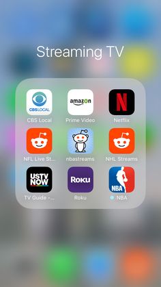 the app for streaming tv is displayed on an iphone's screen, with different icons