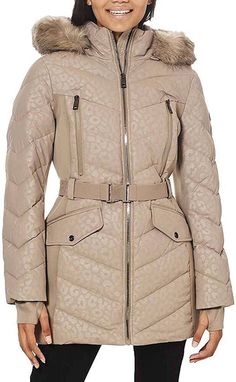 #ad Great Shopping Michael Michael Kors Women Logo Leopard Belted Removable Hood Puffer Coat Taupe, Fashion womens jacket Taupe Animal, Women's Puffer Coats, Long Winter Coats Women, Leopard Belt, Taupe Fashion, Dinner Dress Classy, Trench Coat Style, Long Puffer Coat, Michael Kors Logo