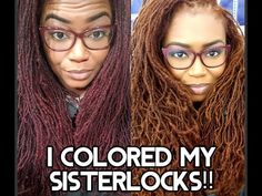 Sisterlocks With Color, Hair Color For Sisterlocks, Sisterlocs Color Ideas Black Women, Sisterlock Hair Color, Sisterlock Color Ideas, Sisterlocks Color Highlights, Dye Sisterlocks, Auburn Sisterlocks, Sister Locs With Color