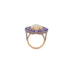 Luxury Yellow Gold Amethyst Ring With Rose Cut Diamonds, Luxury White Gold Opal Ring, Luxury Opal Gemstone Ring For Formal Occasions, Formal Yellow Gold Moonstone Ring, Yellow Gold Moonstone Ring Fine Jewelry, Luxury 14k Gold Opal Ring, Luxury 14k Gold Moonstone Ring For Formal Occasion, Luxury 14k Gold Moonstone Ring For Formal Events, Luxury Multi-stone Moonstone Ring