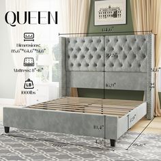 the measurements for a queen size bed frame