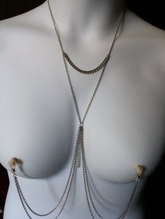 SALE!  SET of Nipple Jewelry Necklace and Belly Chain ~ Non-Piercing, Painless & Adjustable! Piercing With Chain, Classy Jewelry, Belly Chain, Beautiful Lingerie, Indian Beauty Saree, Jewelry Necklace, Piercing Jewelry, Body Jewelry, Women's Style