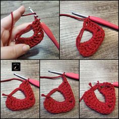 the crochet pattern is being worked on