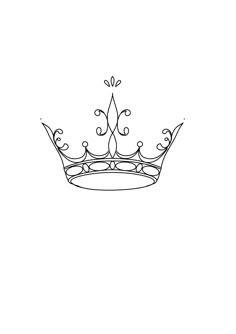 a black and white drawing of a crown