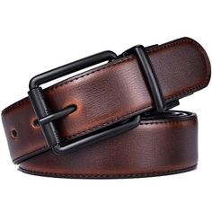 Discover elegance with the Aaron model, a 2 in 1 reversible leather belt for men. Combining style and practicality, this innovative belt is perfect for the modern man. With its reversible buckle, it easily adapts to any outfit. Its 3.4 cm width offers the perfect balance between sturdiness and subtlety. An admirable piece for a unique look on any occasion! Modern Leather Belt With Metal Pin Buckle, Modern Brown Belt Buckles For Business, Modern Brown Belt Buckle For Business, Modern Business Belt With Belt Clip, Formal Belts, Belts Men, Bar Accessories Decor, Belts For Men, Belt For Men