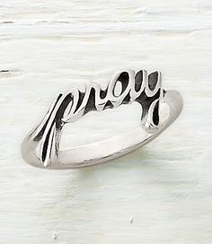 "Pray" Ring #JamesAvery #sterlingsilverjewelry #faithjewelry #pray Faith Jewelry, Feather Ring, James Avery, Leaf Ring, Cross Ring, Rings Simple, Sterling Silver Ring, Sterling Silver Jewelry, Silver Ring